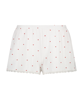 Pantalones cortos de pijama Pointelle, Blanco