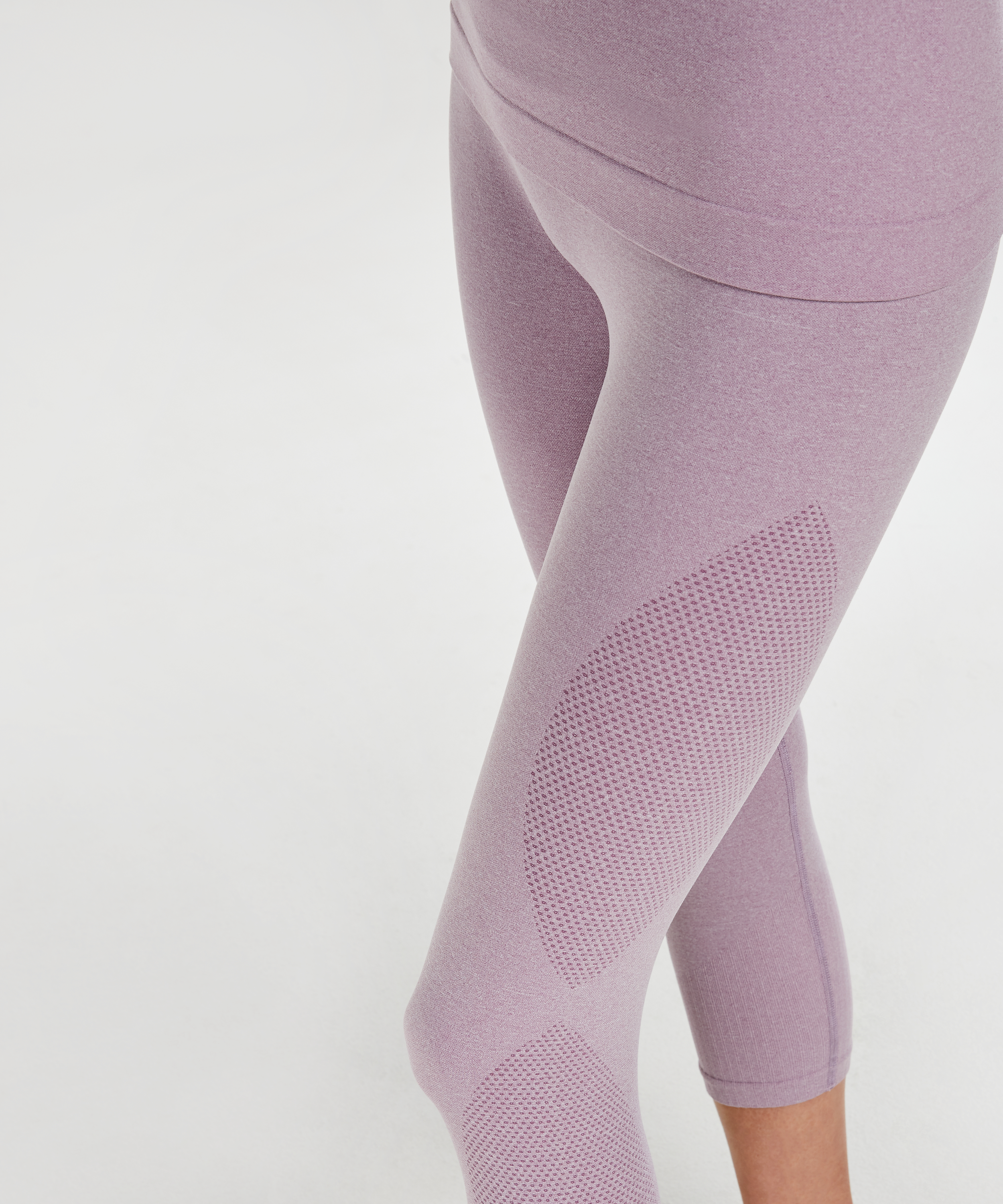 Pantalón capri de  cintura alta y punto circular de HKMX, Morado, main