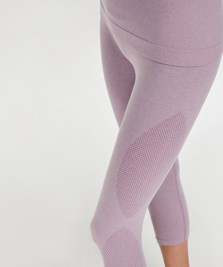 Pantalón capri de  cintura alta y punto circular de HKMX, Morado