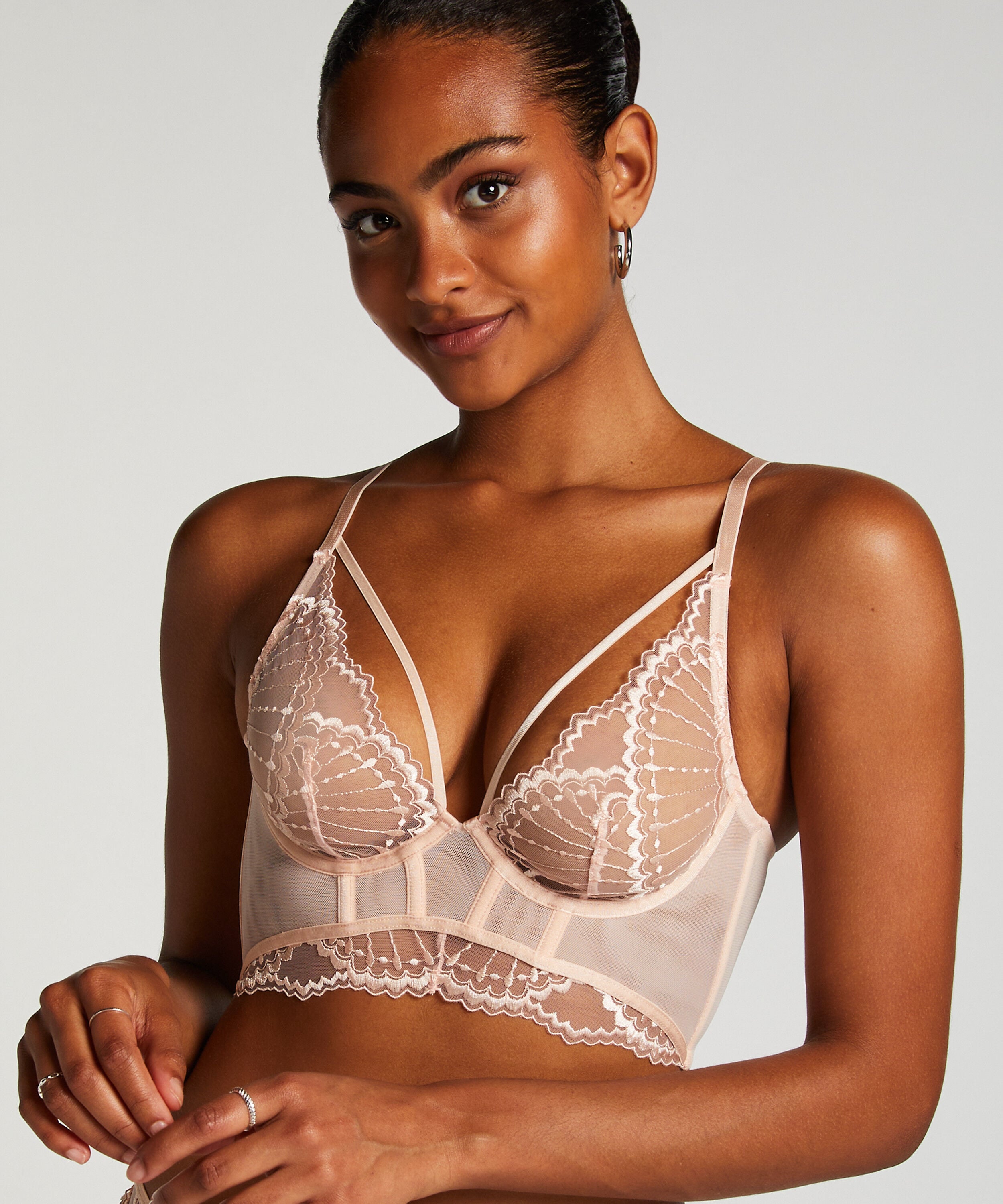 Sujetador «longline» sin aros preformado Jade, Rosa