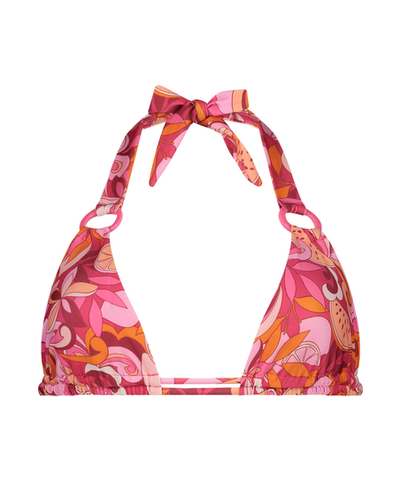 Top de bikini de tri&aacute;ngulo Miami, Rosa