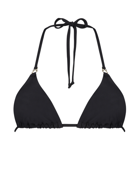 Top de bikini triangular Doha, Negro