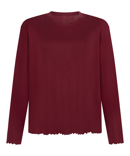 Pyjama Top Loose Pointelle, Rojo