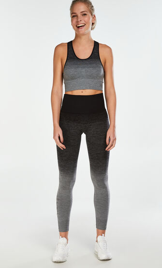Sujetador deportivo de cuello alto y nivel 2 Ombre de HKMX, Gris