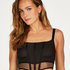 Top corsé de malla Love Me, Negro