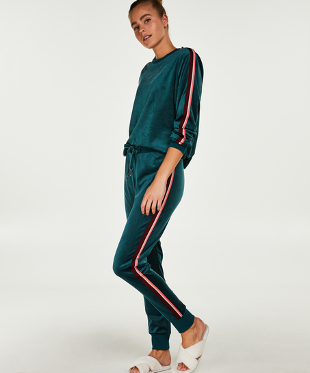 Top terciopelo raya, Verde