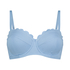 Top de bikini preformado con efecto realce Scallop Copa A - E, Azul