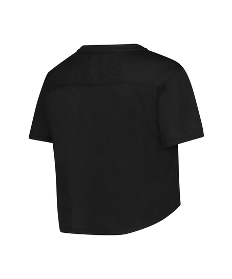 HKMX Top corto de rejilla, Negro