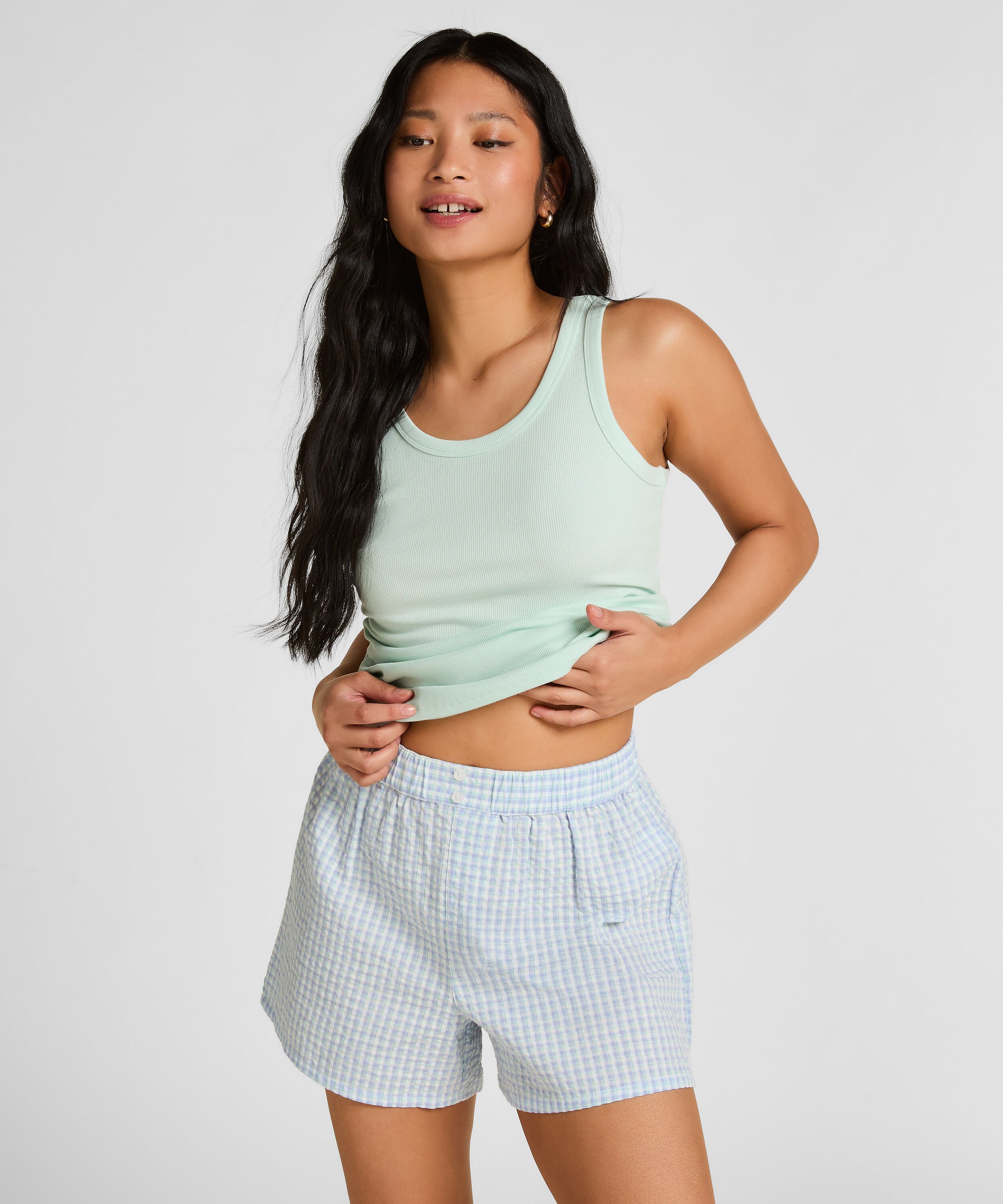 Short de Pijama Seersucker, Azul