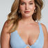 Top de bikini de aros no preformado Scallop, Azul