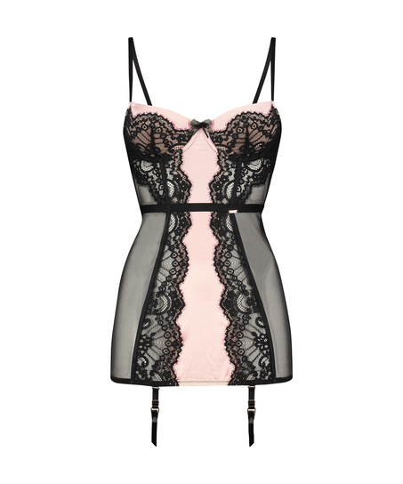 Vestido lencero con aros preformado Amelia, Negro