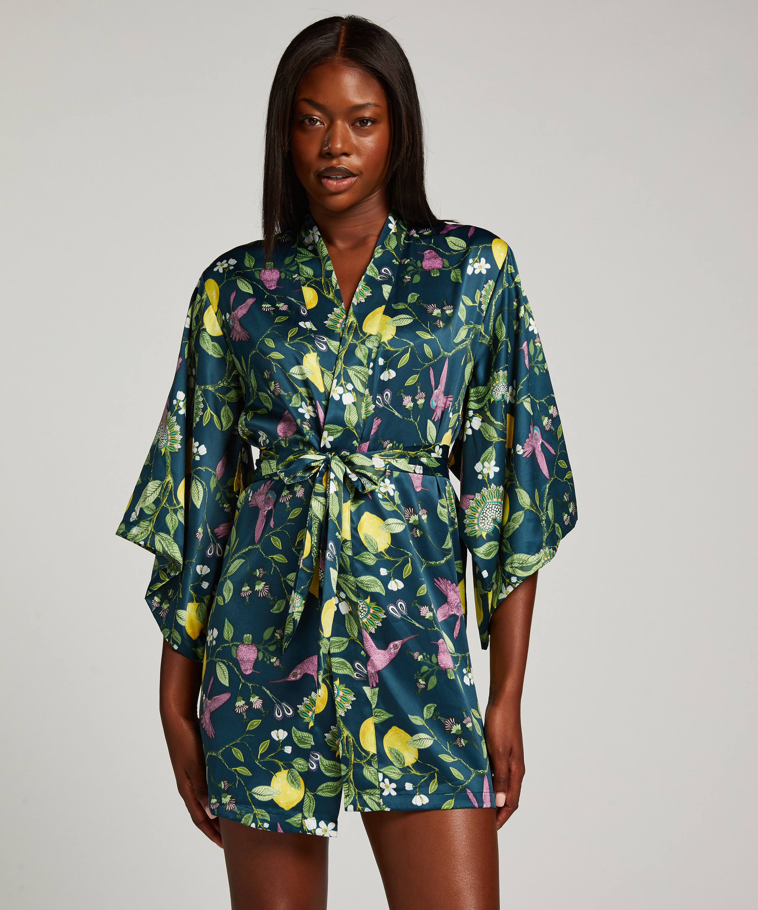 Kimono Satin, Azul, main