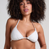 Top de bikini triangular Giselle, Blanco