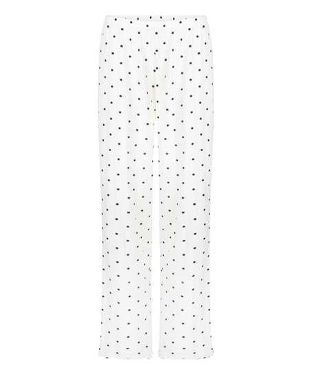 Pyjama Pant Loose Pointelle, Blanco