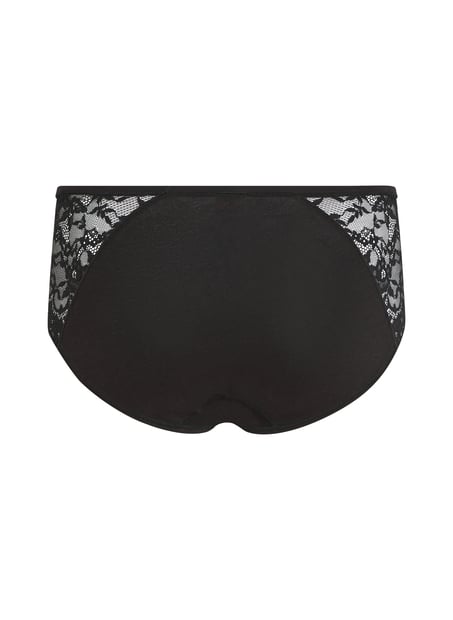 Superslip midi de encaje, Negro