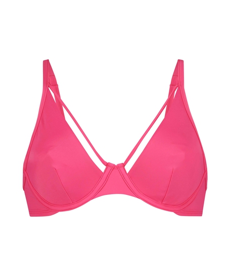 Top de bikini con aros y sin relleno Ibiza, Rosa