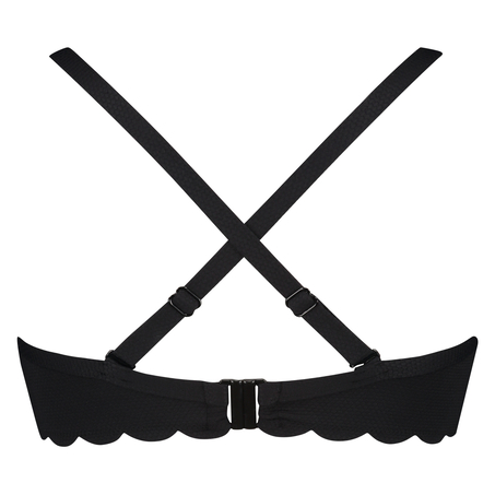 Top de bikini preformado Scallop Copa E +, Negro