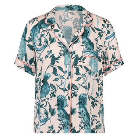 Chaqueta de pijama de manga corta tejida, Rosa