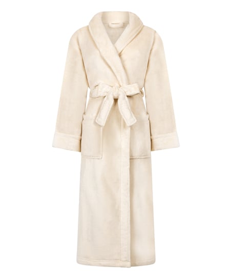 Albornoz de tejido polar suave, Blanco