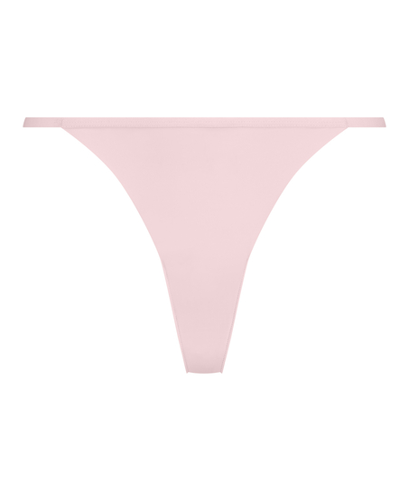 Tanga invisible de rejilla y de rayas, Rosa