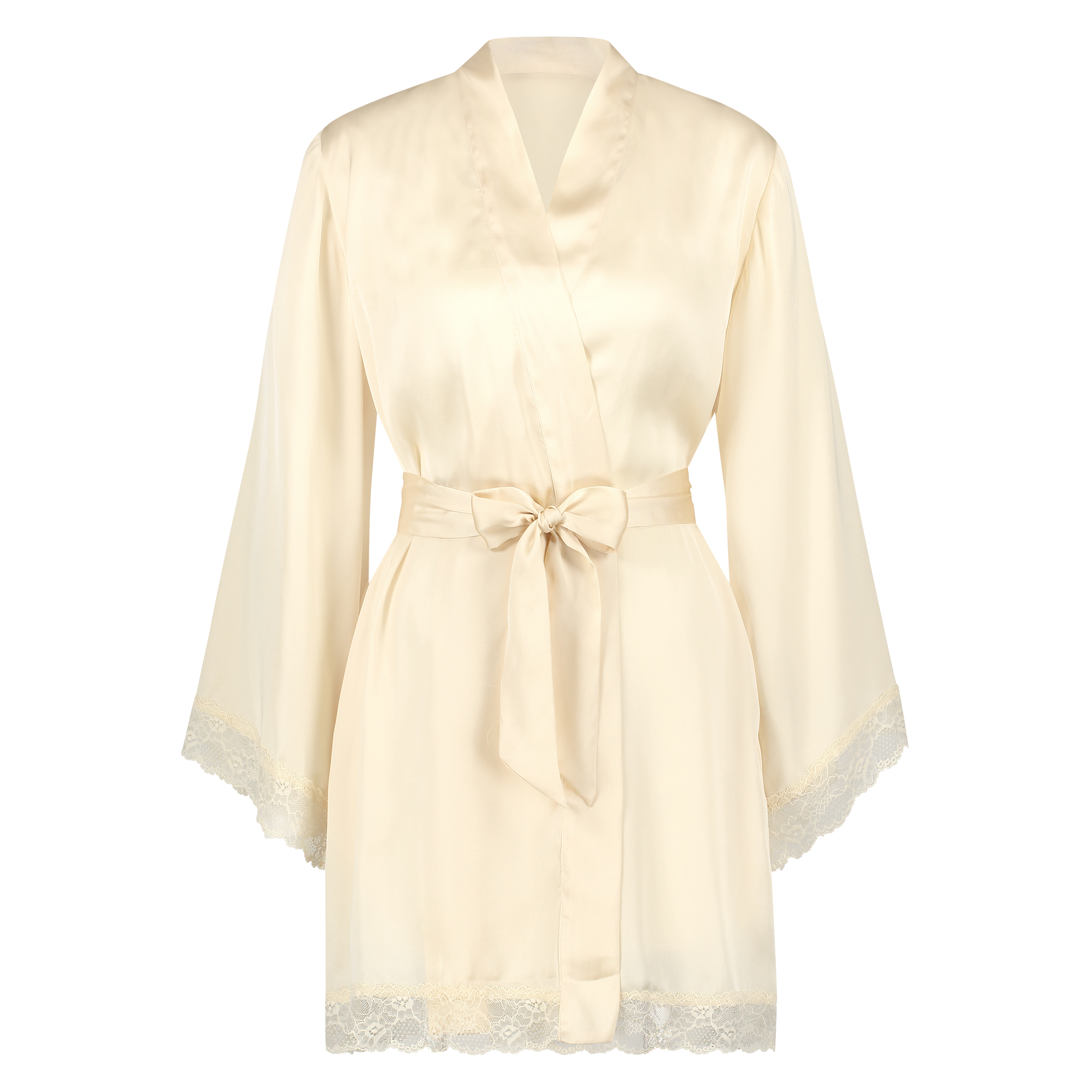 Kimono de satén meili, Beige, main