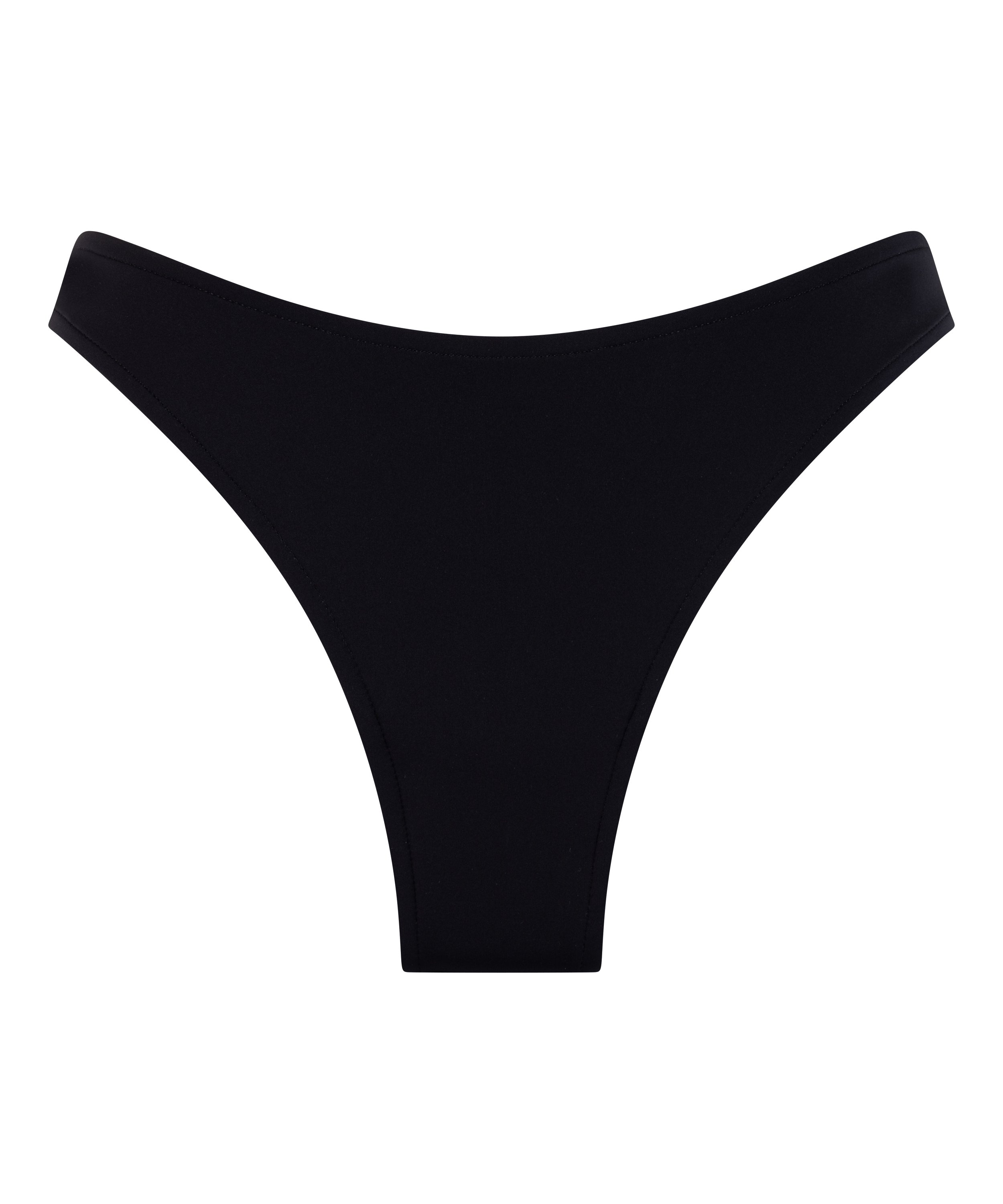Braguita de bikini de tiro alto de neopreno, Negro, main