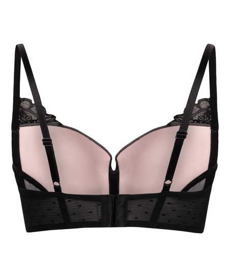 Sujetador de aros longline acolchado Juliette, Negro