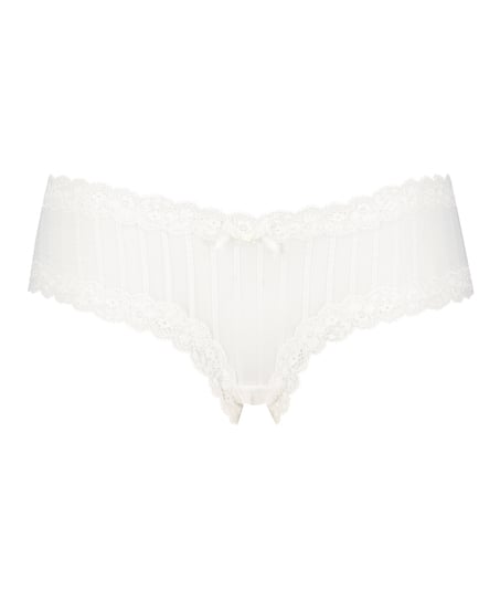 Brasile&ntilde;a en forma de V burn-out mesh, Blanco