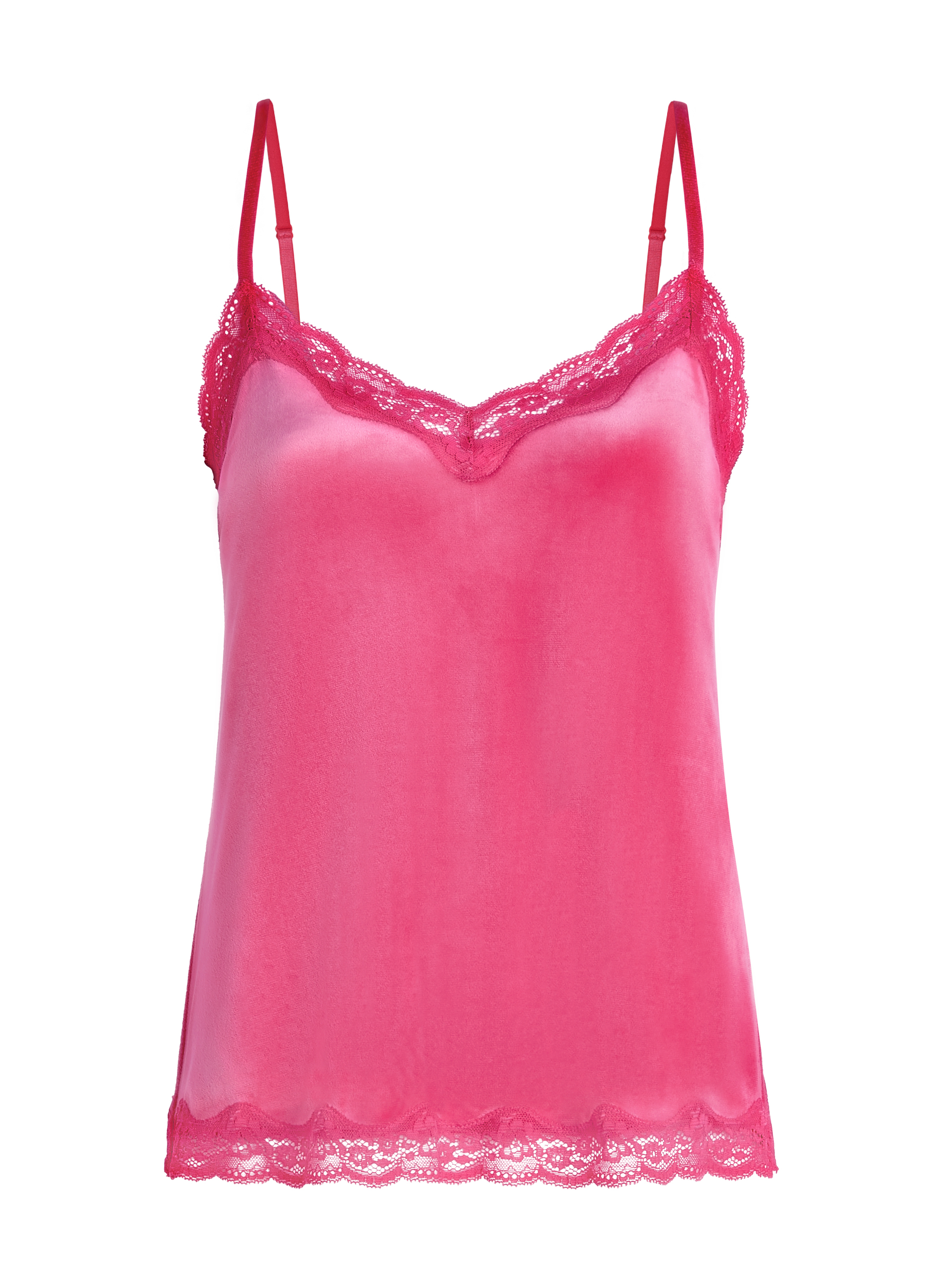 Camiseta top Velours Lace, Rosa, main