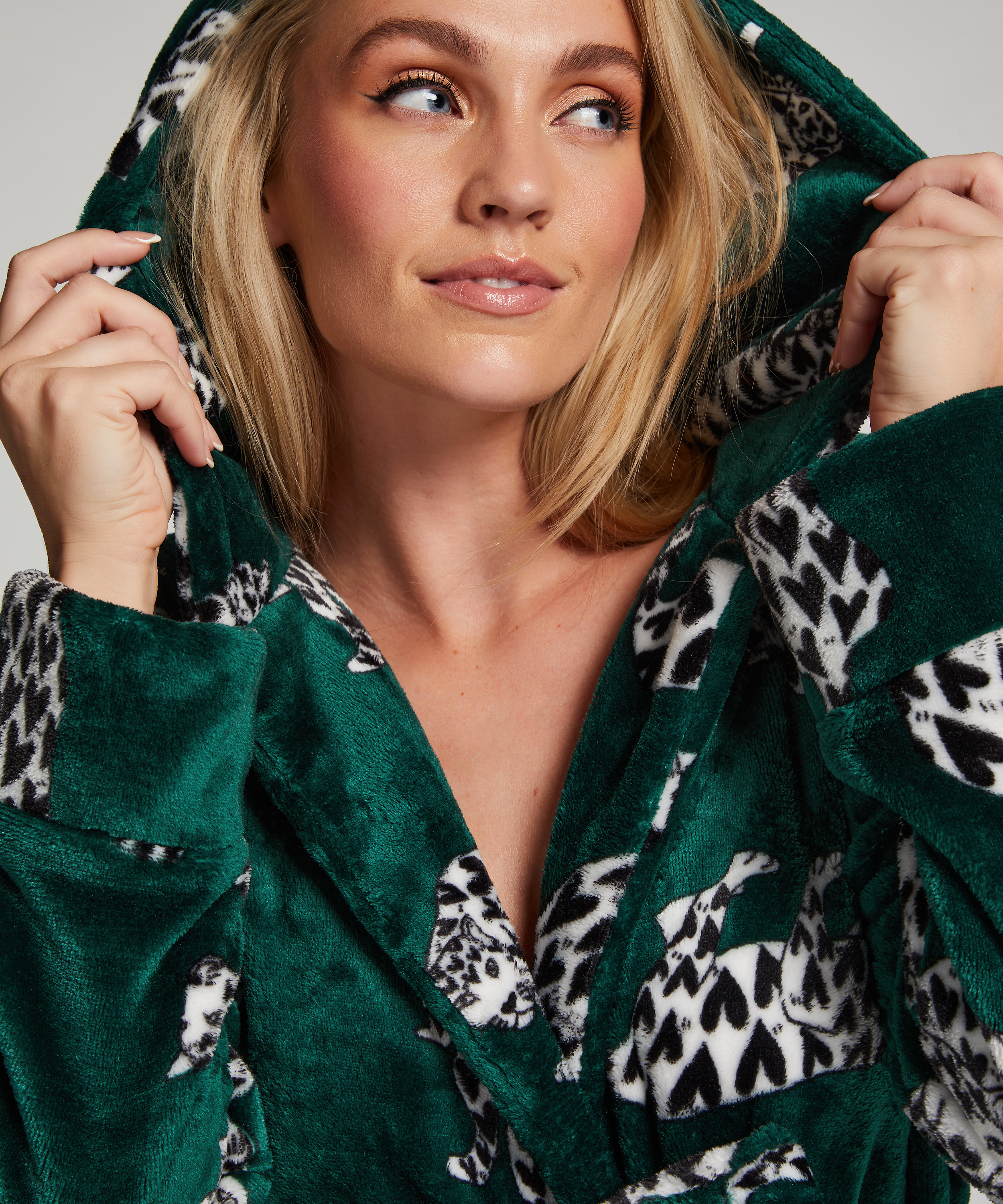 Bata de tejido polar, Verde, main