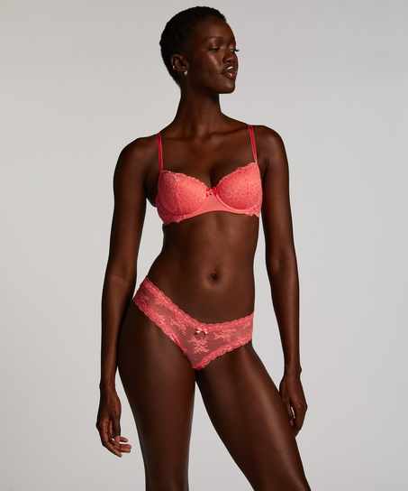 Brasileña en forma de V burn-out mesh, Rosa