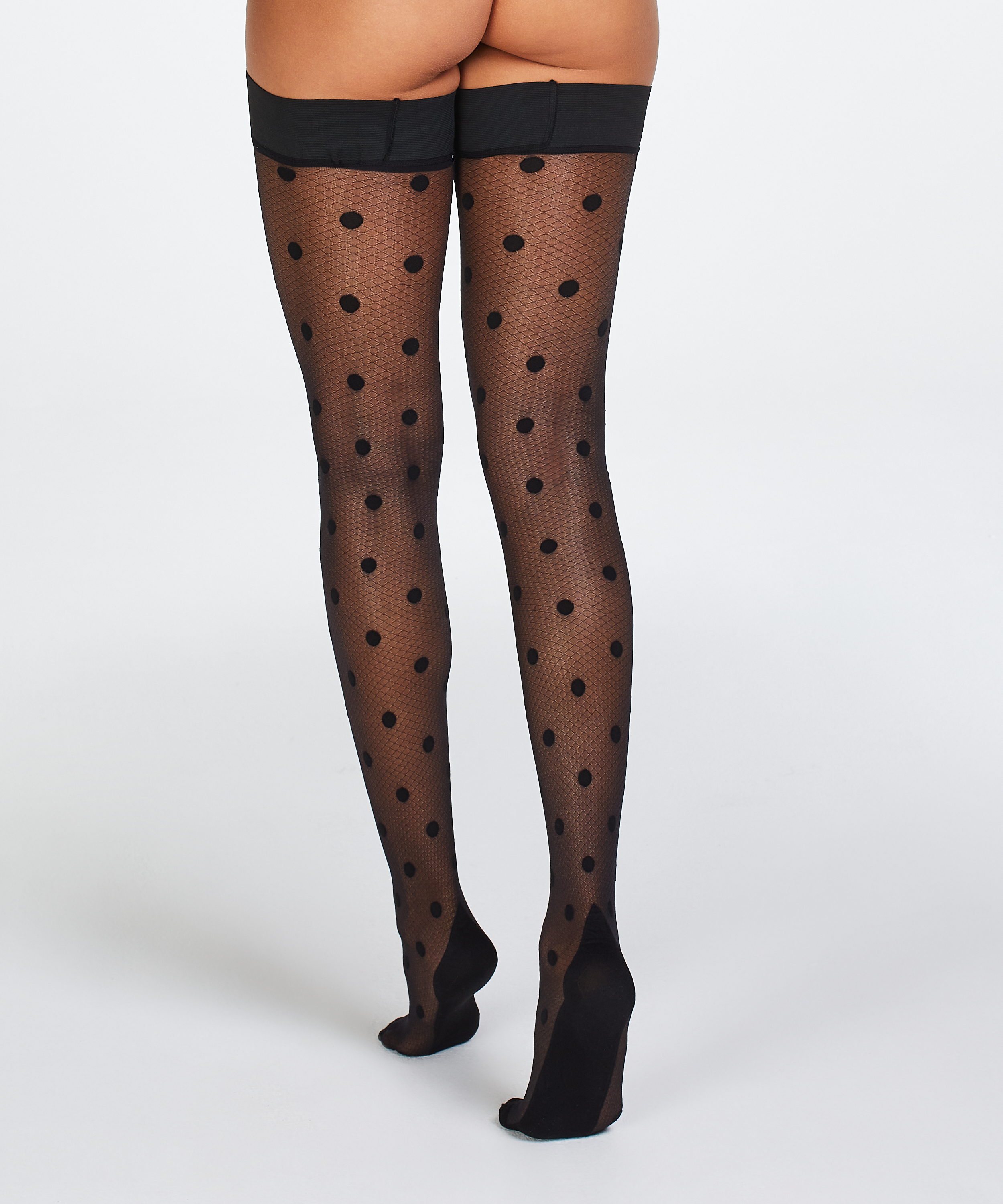 Medias autosostenibles  de 15 Denier de Fishnet Dots, Negro, main