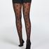 Medias autosostenibles  de 15 Denier de Fishnet Dots, Negro