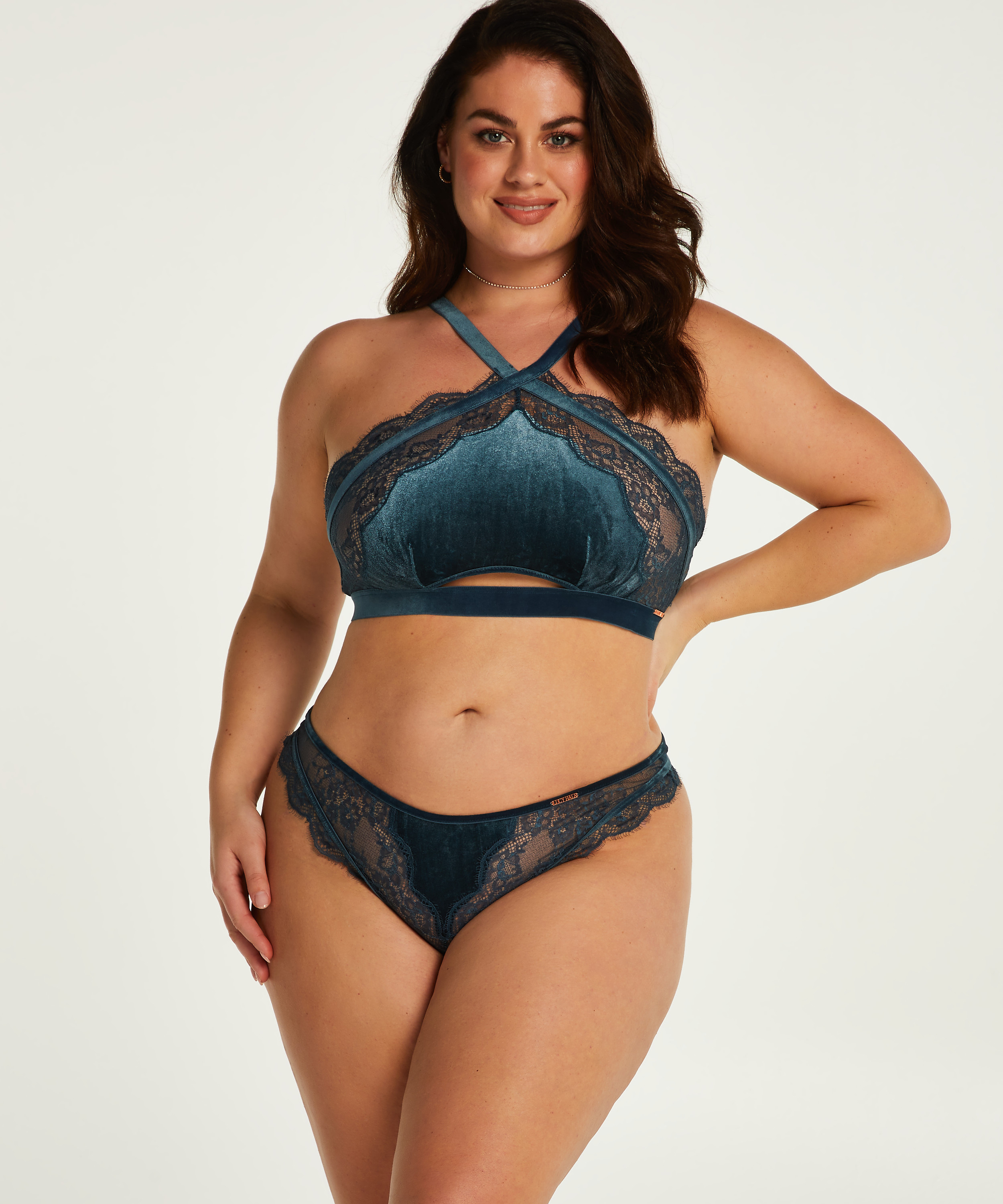Tanga de tiro alto Janelle Curvy Lucy Hale, Azul, main
