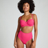 Braguita de bikini de cintura alta Scallop Rio, Rosa