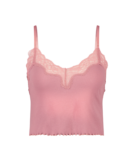 Cami de canal&eacute; y encaje Mia HKM x NA-KD, Rosa