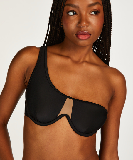 Top de bikini con aros no preformado Belize, Negro