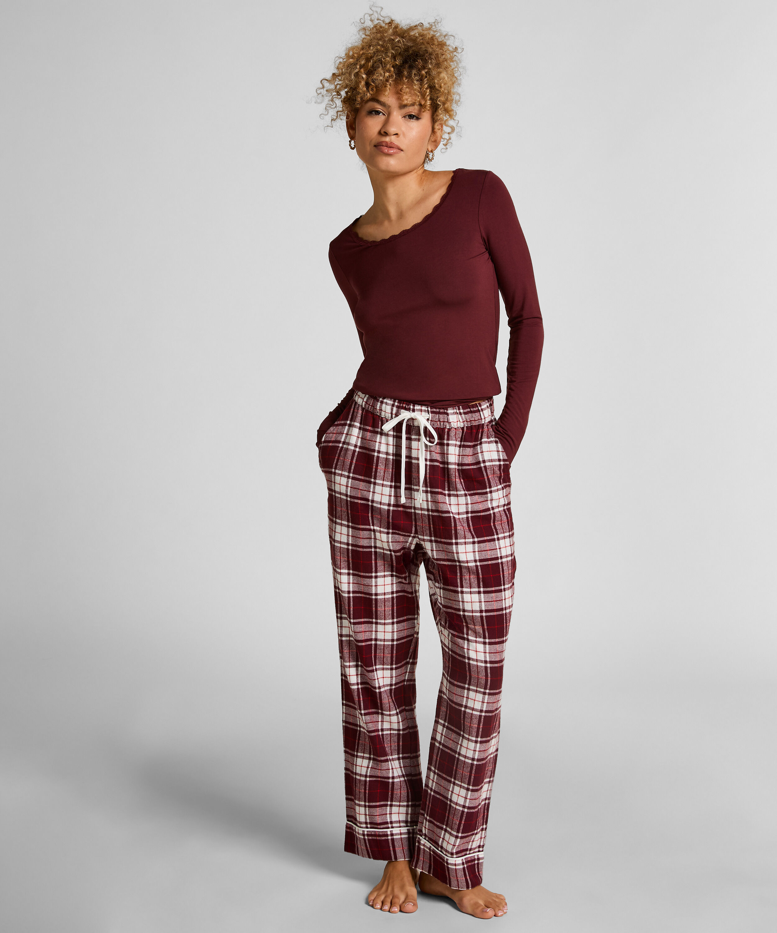Pantalones de pijama de franela, Morado