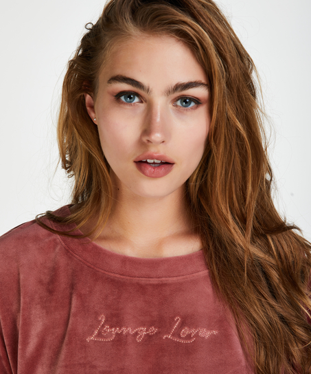 Top de terciopelo de manga larga, Rosa