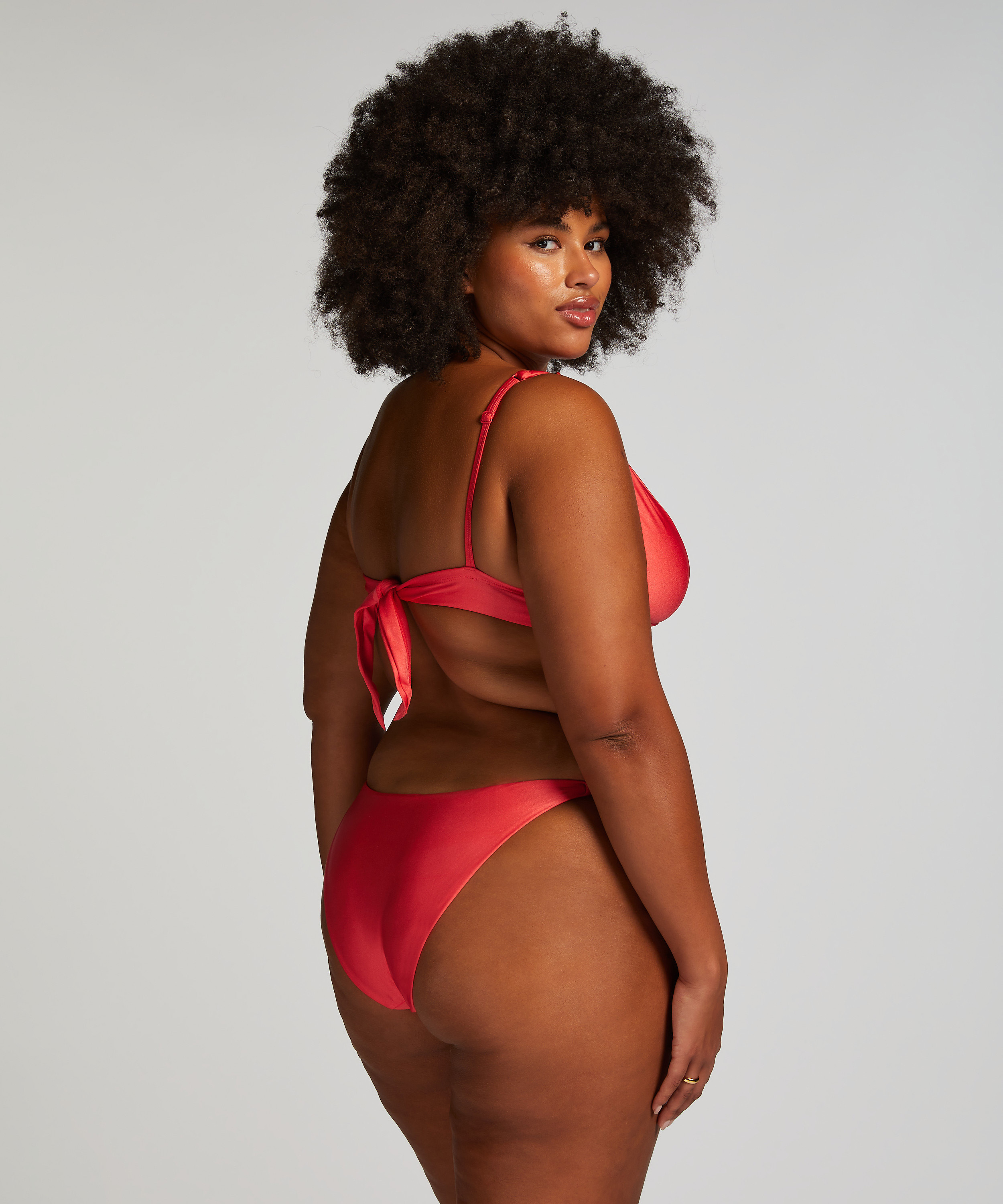 Top de bikini triangular Luxe, Rojo, main