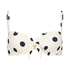 Top de bikini con aros preformado Scallop Dot, Blanco