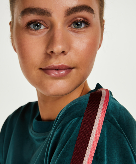 Top terciopelo raya, Verde