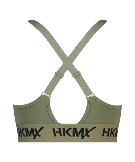 HKMX Sujetador deportivo The Crop Logo nivel 1, Verde