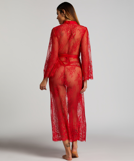 Kimono Allover Lace, Rojo