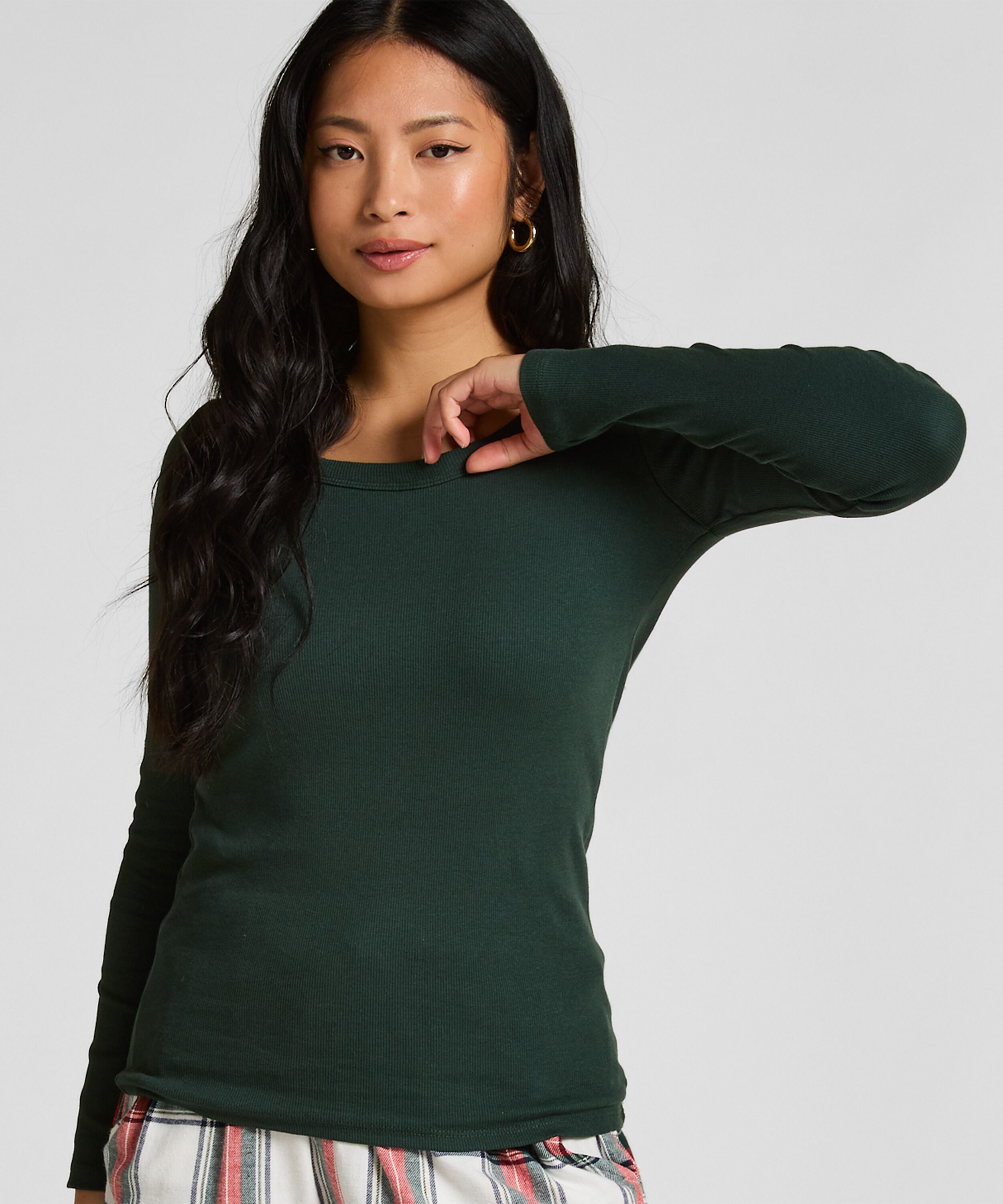 Top de pijama Algodón, Verde