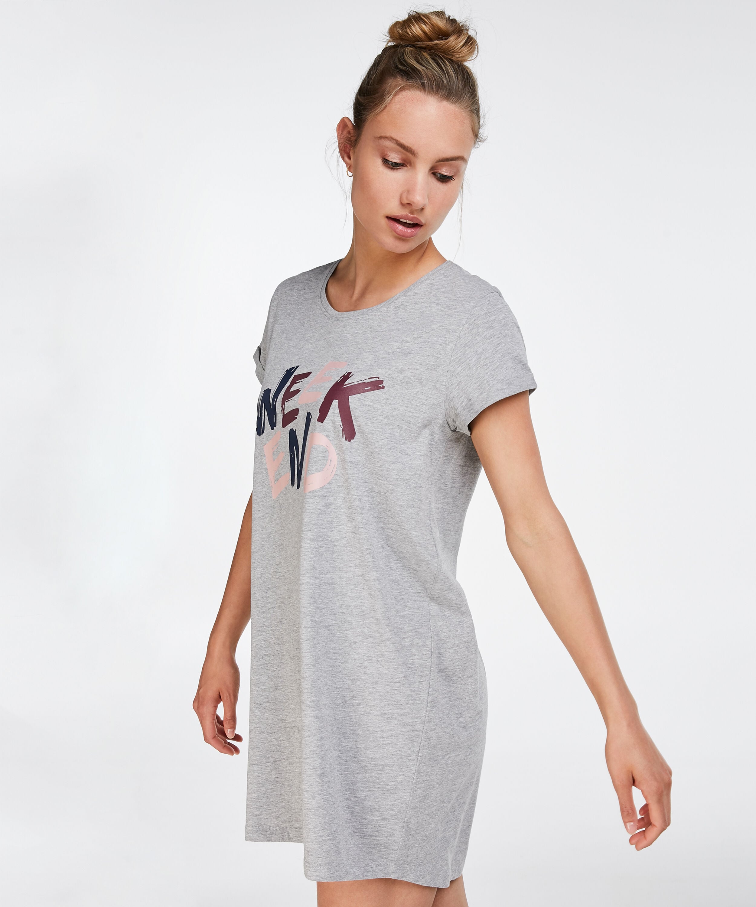 Camisón de escote redondo, Gris