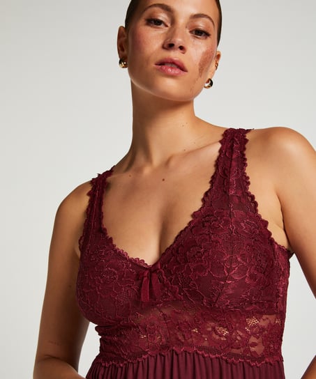 Vestido lencero Nora Lace, Morado