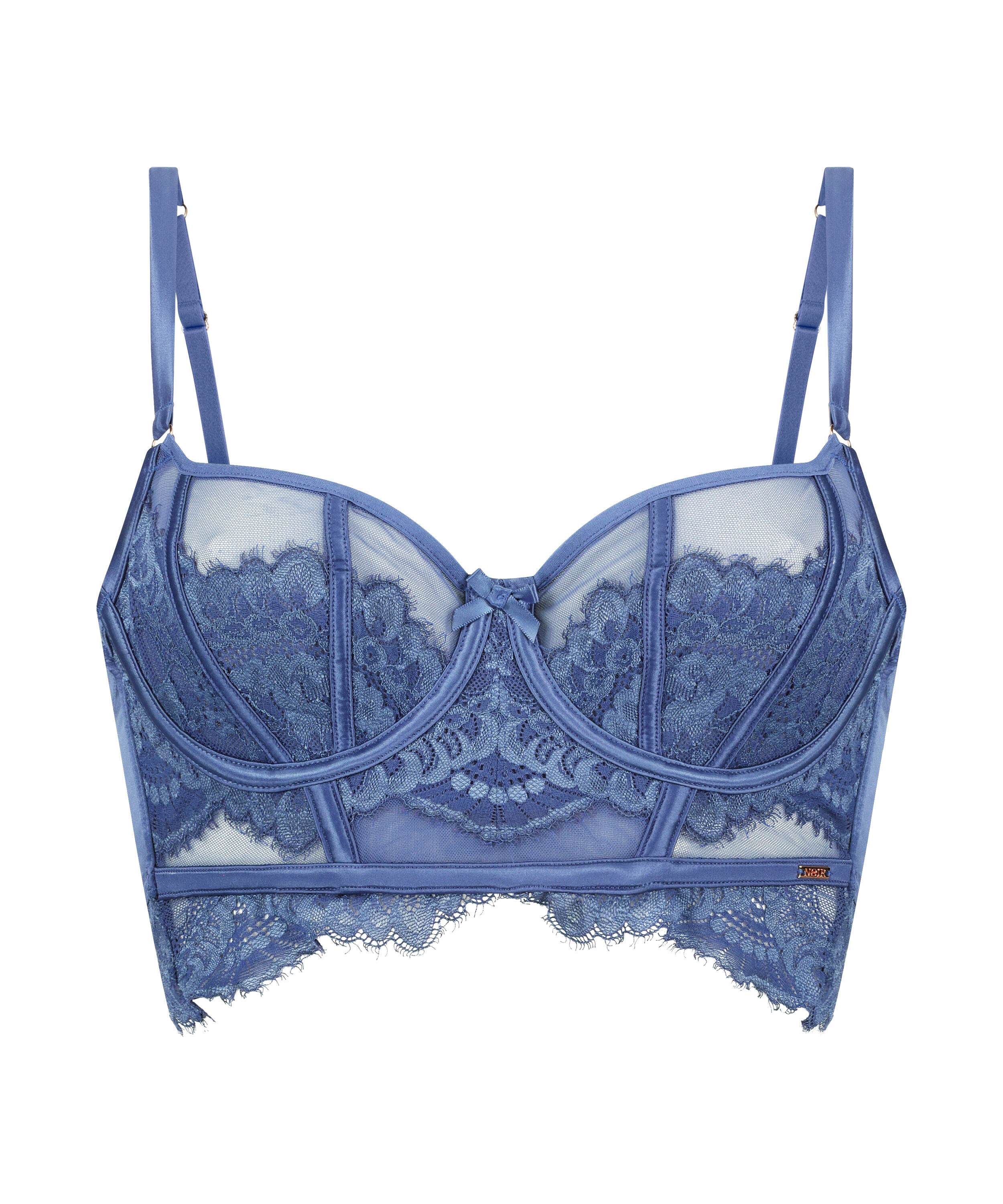 Sujetador longline con aros no preformado Fire, Azul