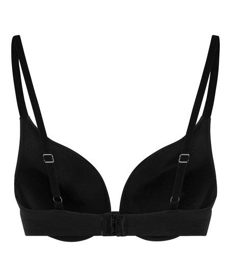 Sujetador push-up de algod&oacute;n preformado y con aros, Negro