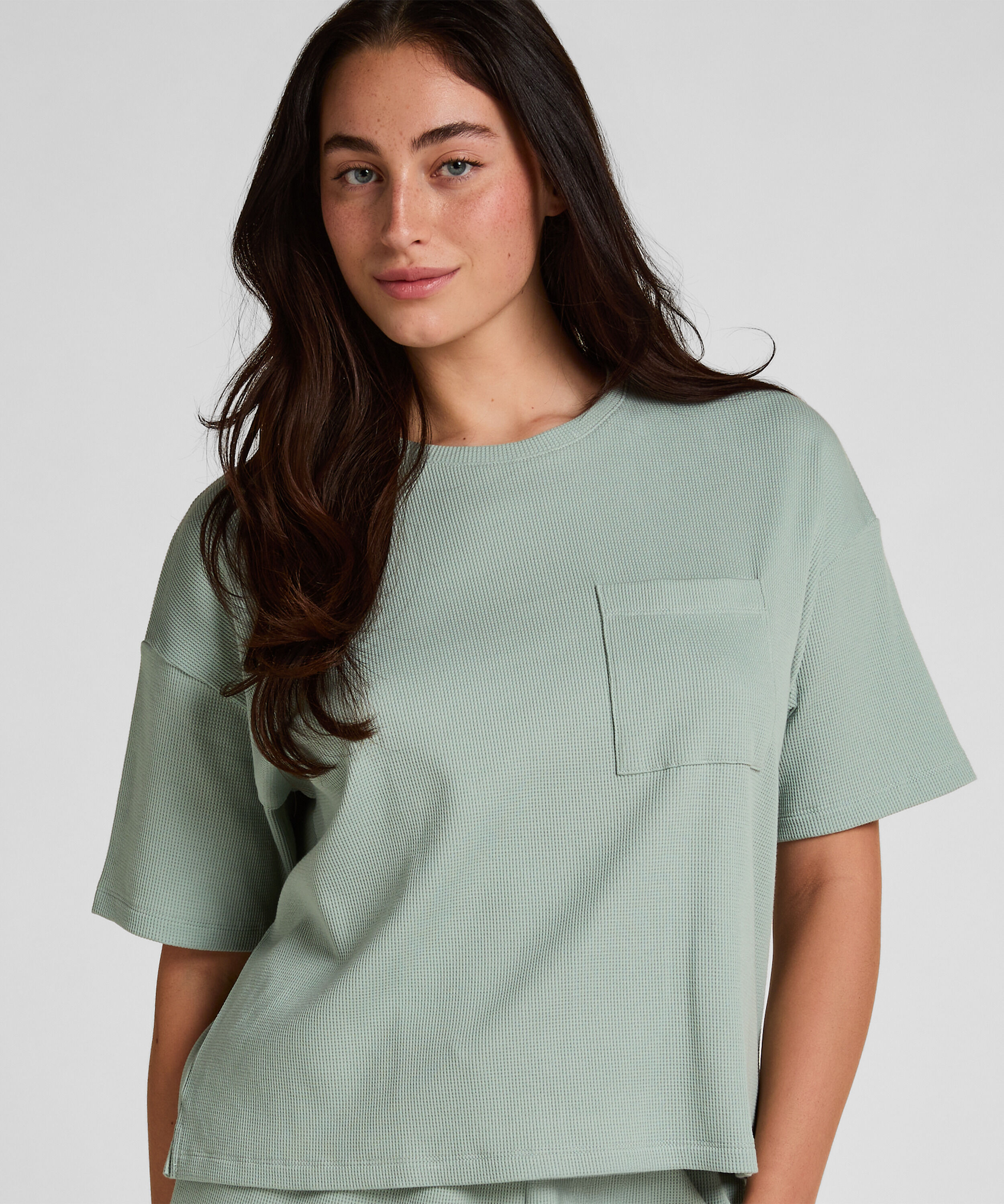 Pyjama Top Waffle, Verde